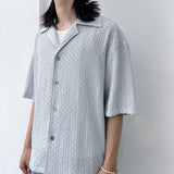 Ice Mist Textured Open Collar Shirt