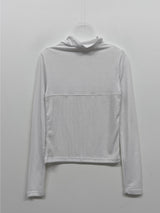 ハーフムーンリブハーフポーラハイネックTシャツ