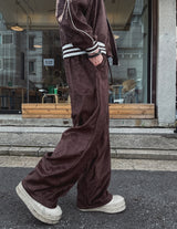 Melts velvet pintuck wide banding pants
