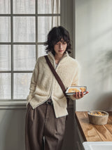 Neville two-way angora knit zip-up