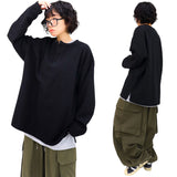 Over Waffle Henley Neck Long Sleeve Tee