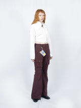 クロップダブルカラーシャツ (White)