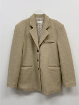 [Wool 50%/Quilted lining] ツイルウールシングルオーバーフィットジャケット