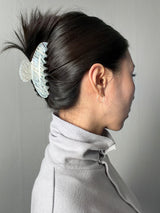 ホワイトグリッターヘアクリップ