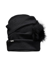  FLUFFY FORM BEANIE . BLACK
