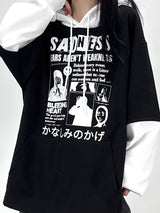 crying layered hoodie