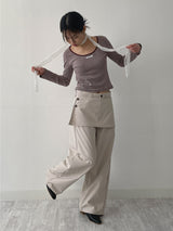 706 Wrap Skirt Balloon Fit Pants