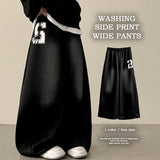 Nult Crack Number Vintage Washing Banding Wide Pants