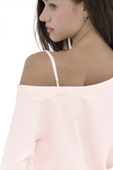 Kleen club one-shoulder sweatshirt, Pink