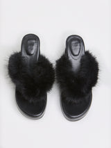 FLUFFY STRAP FLIP-FLOPS