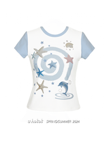 "スターフィッシュスワール"プリントTシャツ