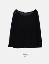 シースルーボートネックリネンニット (6color)