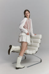 Fur Ribbon Bolero White