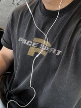 Look ハミアクラックグラフィックピグメントウォッシュドショートスリーブTシャツ