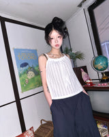 (3color) Shirring Openwork Knit Camisole