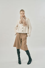 MOLLI RING fur muffler [beige]