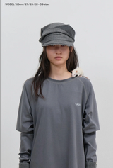 Scarf Veil Wool Cap / Grey