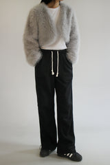 Crop fur jacket