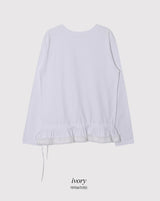 WT レースフリルレイヤードロングスリーブTシャツ (2color)
