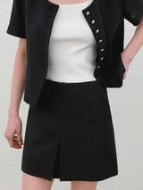 (SK-5019)SUMMER TWEED SET-UP SKIRT