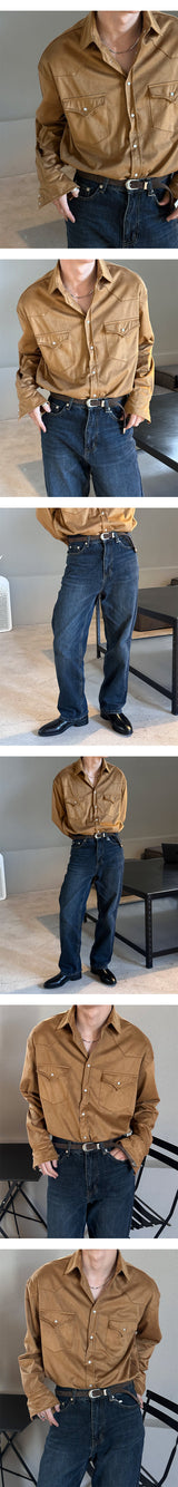 [S/F] Suede western pocket shirts(2color)