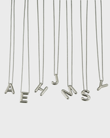 チャビーイニシャルネックレス (7 Letters, Silver)
