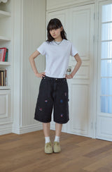 26SS★ Mushroom Stitch Bermuda Denim Pants