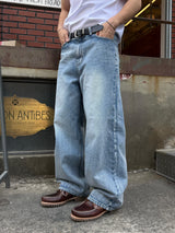 If semi-wide denim pants