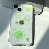 Clover Turtle Phone Case_glitter