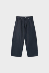 Node raw fabric curve denim pants
