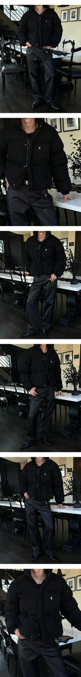 [Unisex] Coating leather wide pants