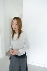 drape boat neck top(3colors)