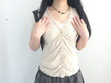 vintage shirring button t