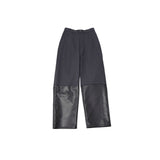 fake leather switching pants