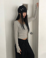ロリクストライプウォーマー長袖Tシャツ