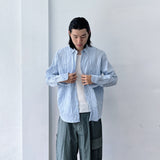 Crinkled Striped Oversized Shirt
