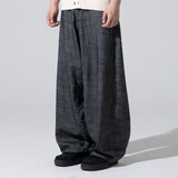 XP295 Icey Linen Balloon Denim Pants (BLACK)