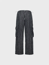 Lace Denim Parachute Pants_Black