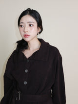 フォージハイネックタートルネックベルトカーディガン (loose fit)