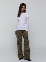 Cotton Leopard Pants_Beige
