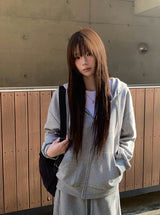 Bonne Loose Fit Hood Zip-Up