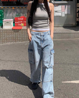 (Unisex) Monster cargo denim pants