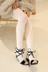 punching argyle tights (ivory)