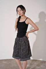 VINTAGE CAMO LAYERED 1/2 PANTS (Charcoal)