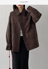 Nubuck String Overfit Leather Jacket