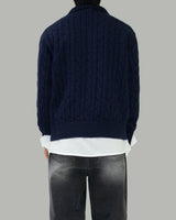 Pie knit collar cardigan