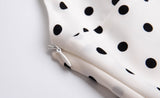 dot halter-neck sleeveless V-neck long dress