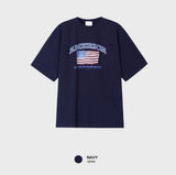 ルックグラフィーアメリカグラフィックプリントオーバーサイズショートTシャツ