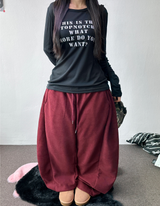 dini side pintuck balloon wide long pants 🖤🩷🩶4 COLOR