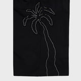 Palm Tree Appliqué Bermuda Sweat Pants Black